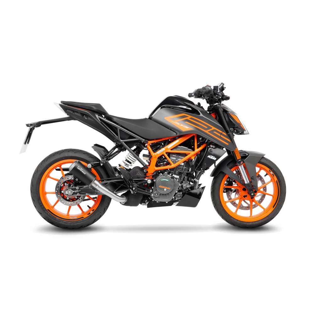 LeoVince LVSO15249B LV-10 Black Edition Slip-On Muffler w/Stainless End Cap for KTM Duke 125/Duke 390 21-22