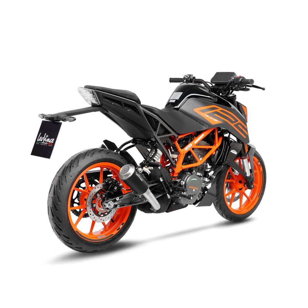 LeoVince LVSO15249B LV-10 Black Edition Slip-On Muffler w/Stainless End Cap for KTM Duke 125/Duke 390 21-22