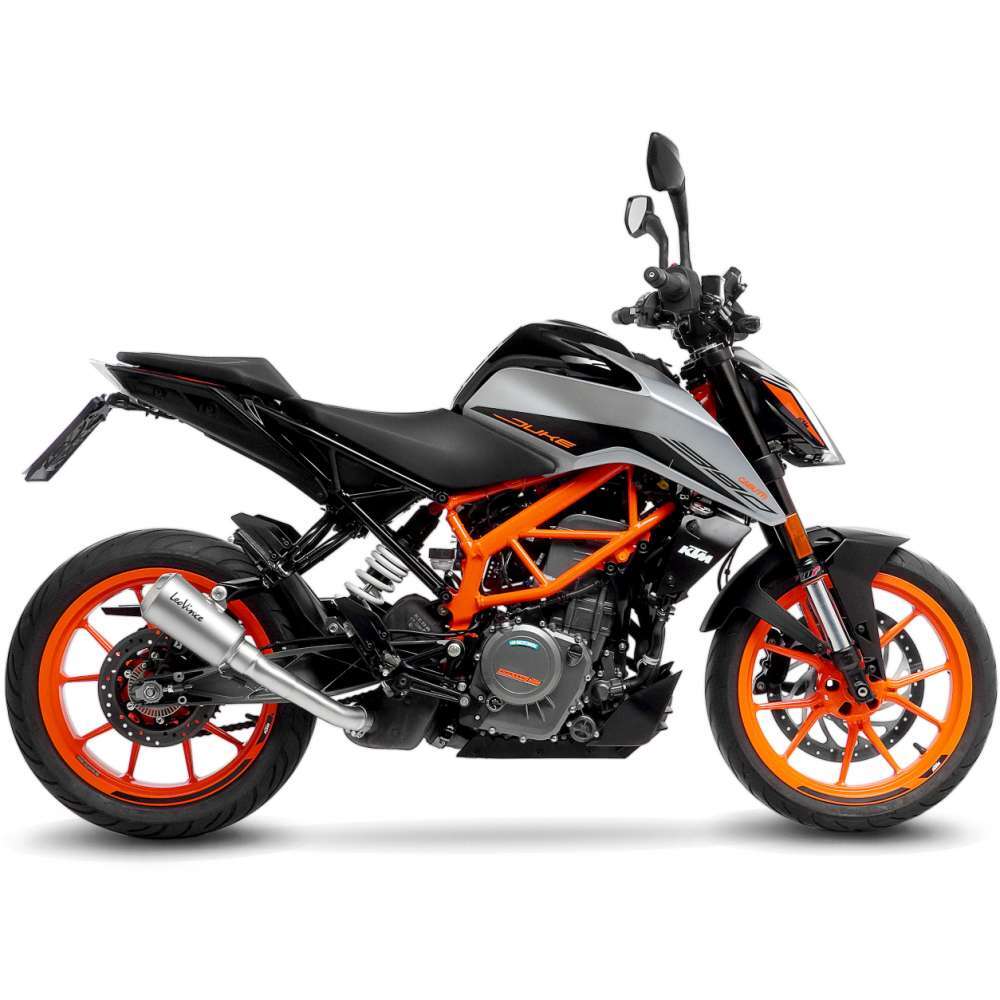 LeoVince LVSO15249 LV-10 Stainless Steel Slip-On Muffler w/Stainless End Cap for KTM Duke 125/Duke 390 21-22