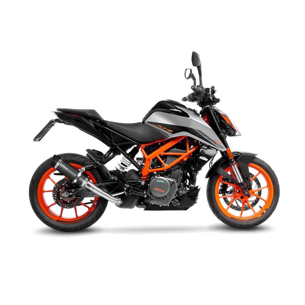 LeoVince LVSO3399E GP Corsa Evo Carbon Fiber Slip-On Muffler w/High Performance Technopolymer End Cap for KTM Duke 125/Duke 390 21-22