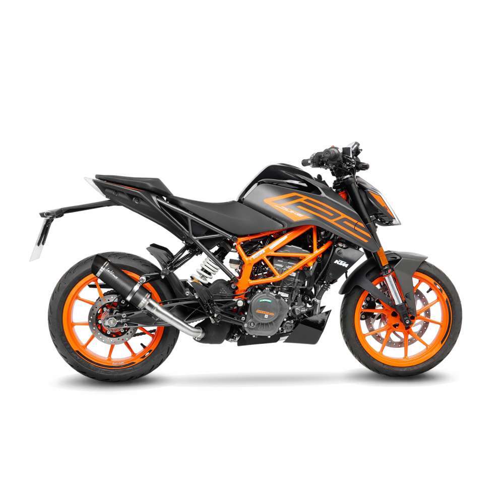 LeoVince LVSO3399E GP Corsa Evo Carbon Fiber Slip-On Muffler w/High Performance Technopolymer End Cap for KTM Duke 125/Duke 390 21-22