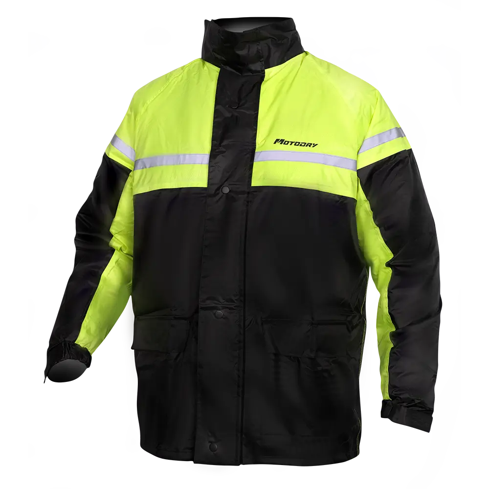 MotoDry Lightning Black/Fluro Yellow Rain Jacket