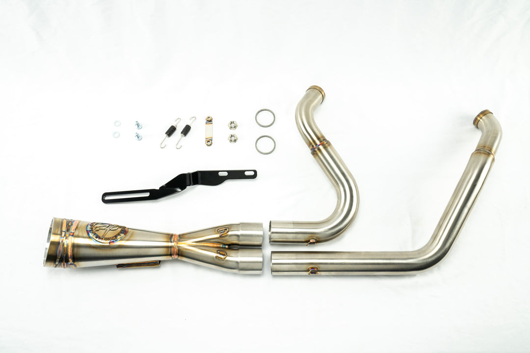 Sawicki Speed SAW-930-01210-RT Shorty 2-1 Exhaust w/RT End Cap Stainless for Touring 17-Up