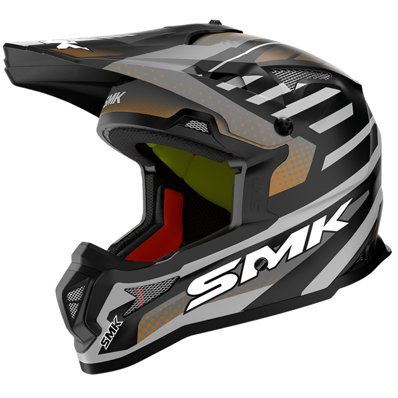 SMK Allterra Bulldozer MA267 Matte Black/Grey/Orange Helmet