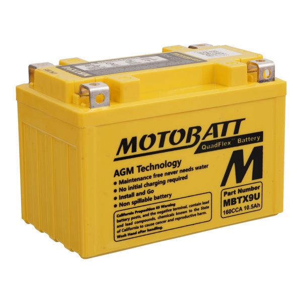 Motobatt MBTX9U Battery Quadflex AGM