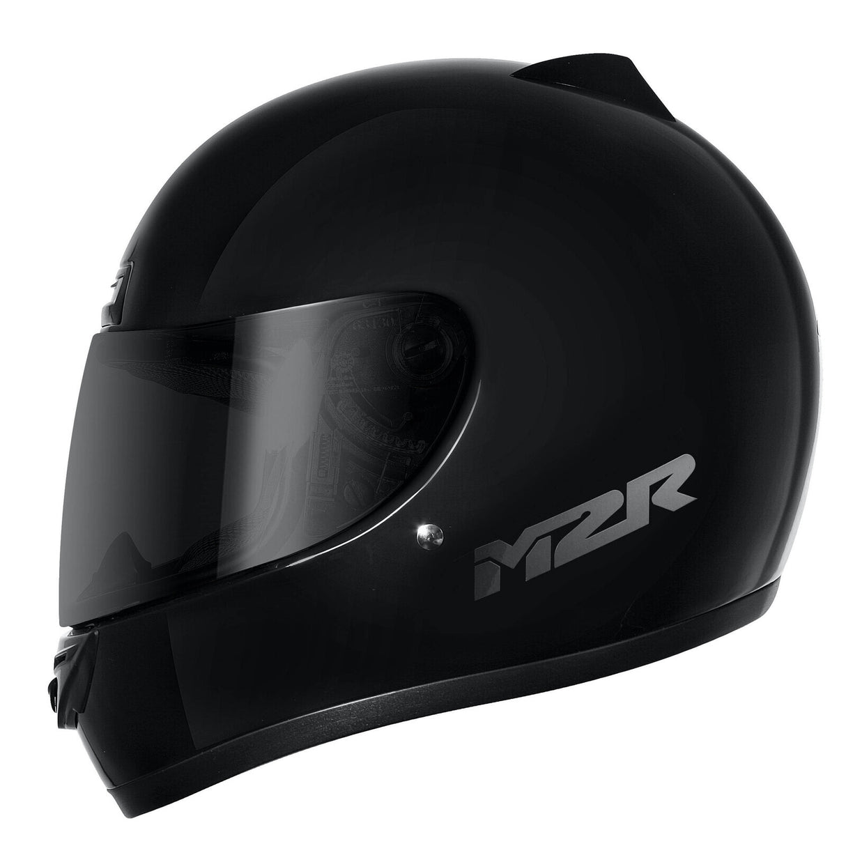 M2R M1 Solid Gloss Black Helmet [Size: XL] [INTERNAL]