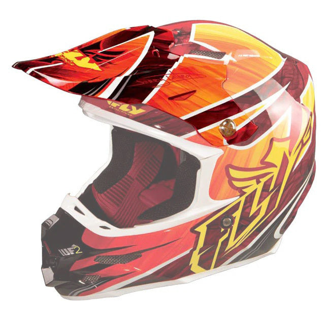 FLY Replacement Peak for F-2 Helmet Acetylene Red/Yellow