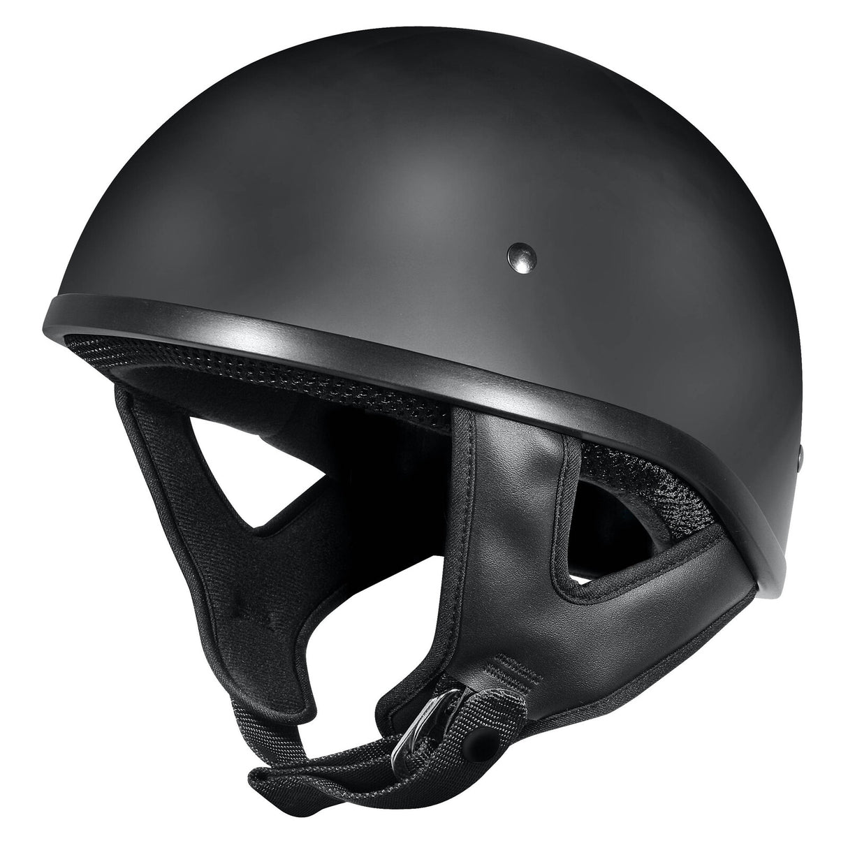 DriRider Street Shorty Flat Black Helmet w/No Peak