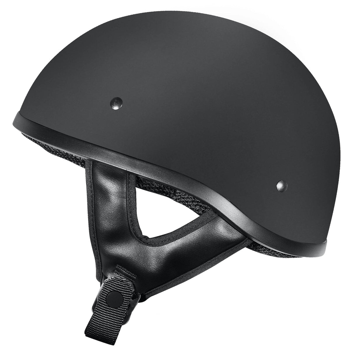 DriRider Street Shorty Flat Black Helmet w/No Peak - EasyR