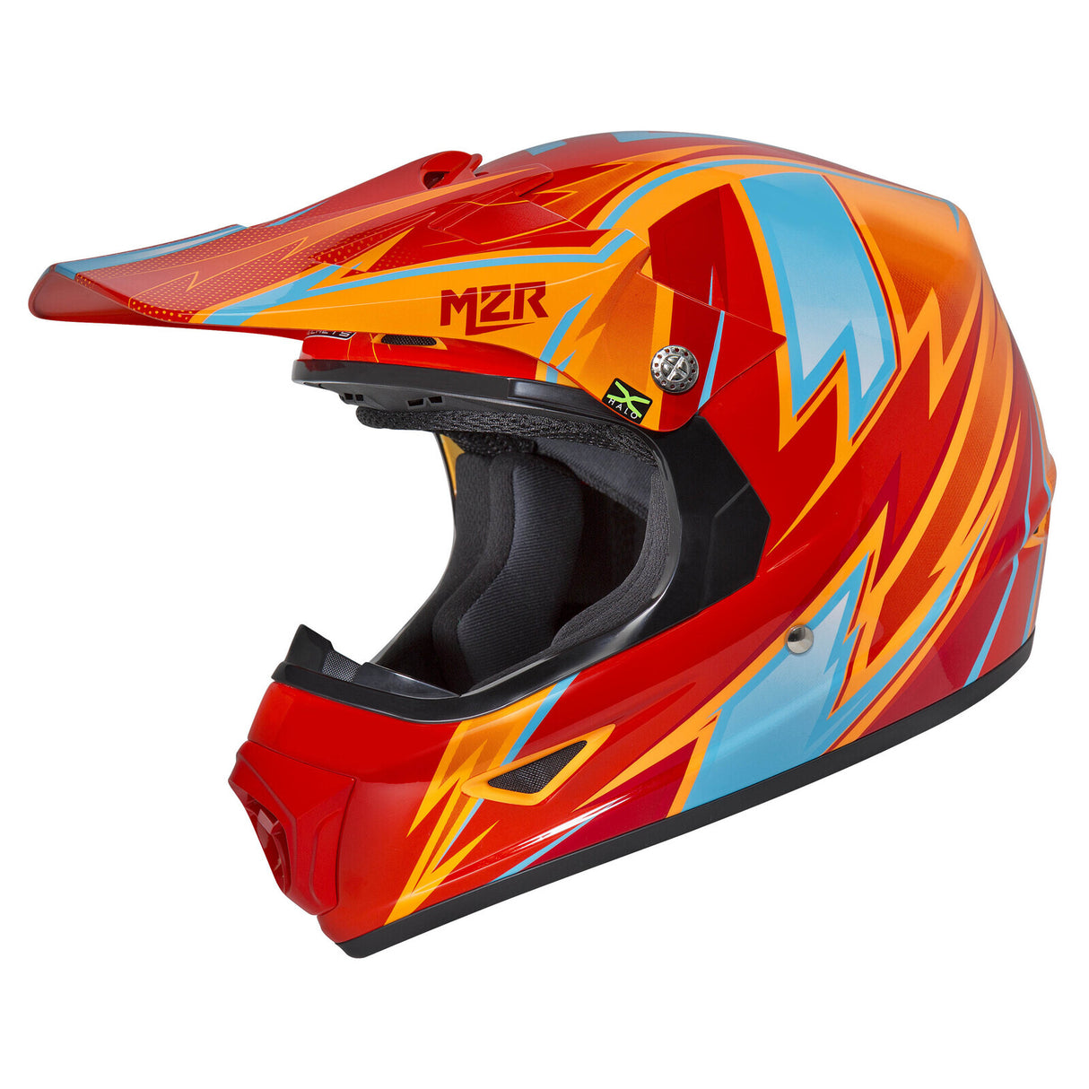 M2R XYouth Thunder PC-8 Gloss Red/Orange/Blue Youth Helmet