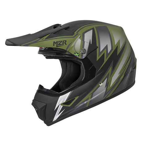 M2R XYouth Thunder PC-4F Matte Combat Green/Black Youth Helmet - EasyR