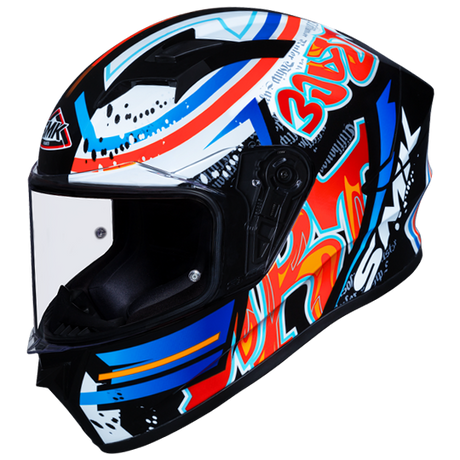 SMK Stellar Graffiti Black/Red/Orange GL237 Helmet - EasyR