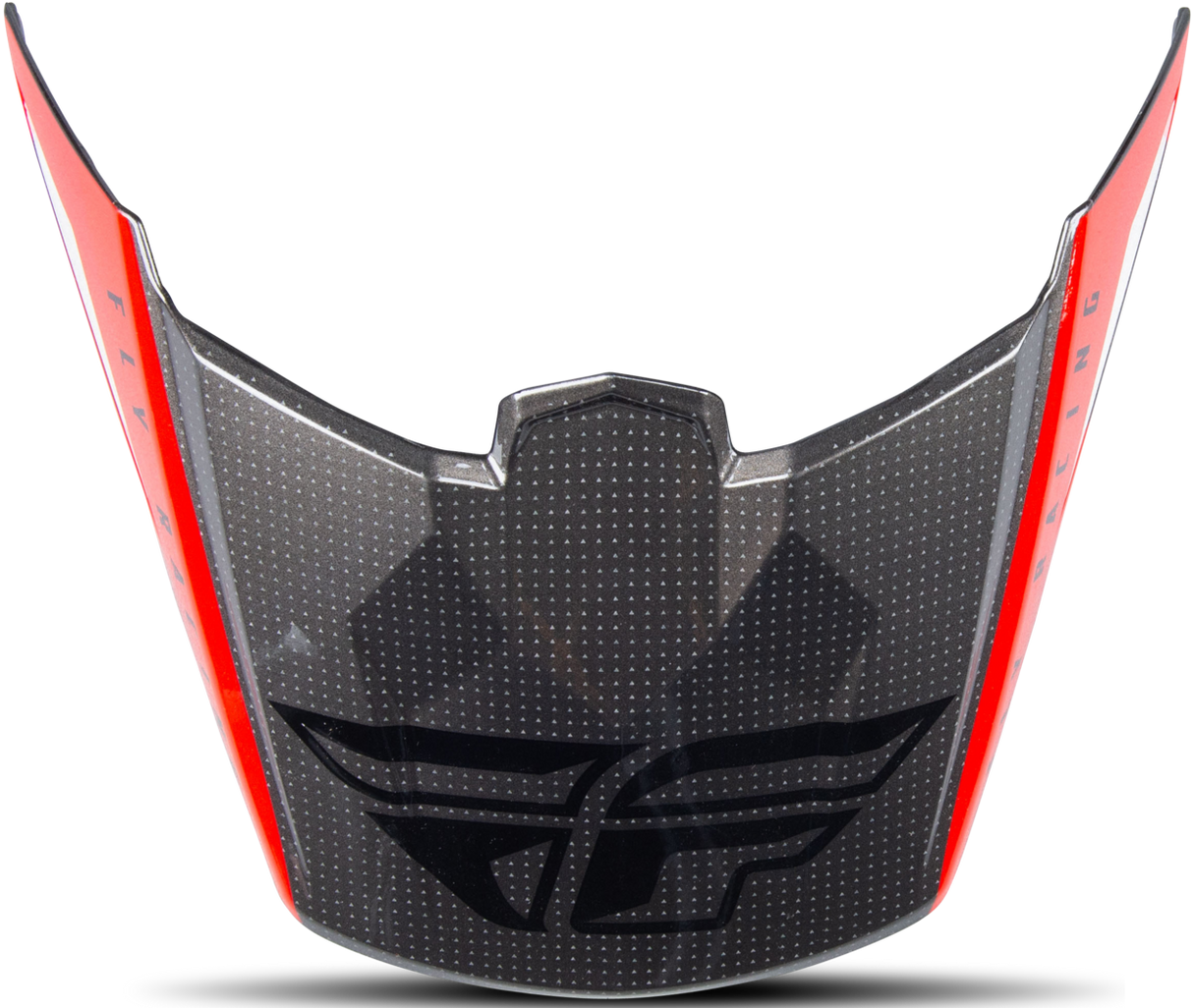 FLY Replacement Straight Peak for Kinetic Helmet Edge Red/Black/Grey