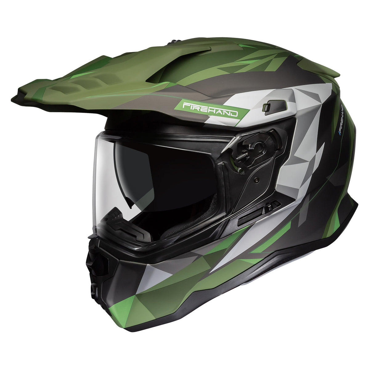 M2R Hybrid Poly PC-4F Matte Military Green/Silver/Black Helmet - EasyR