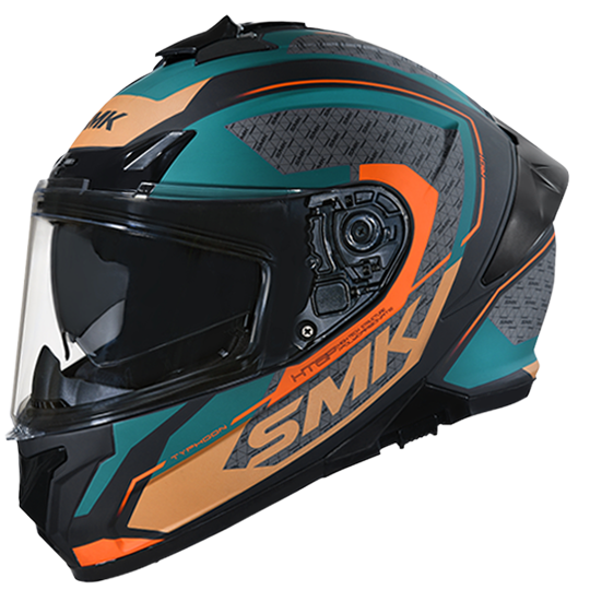 SMK Typhoon RD1 Matte Green/Grey/Orange MA287 Helmet - EasyR