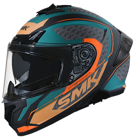 SMK Typhoon RD1 Matte Green/Grey/Orange MA287 Helmet - EasyR