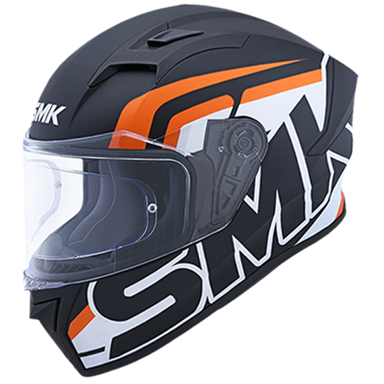 SMK Stellar Stage Matte Black/White/Orange MA217 Helmet - EasyR