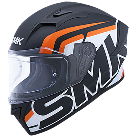 SMK Stellar Stage Matte Black/White/Orange MA217 Helmet - EasyR