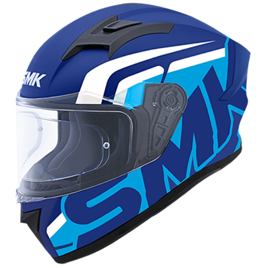 SMK Stellar Stage Matte Blue/Light Blue/White MA551 Helmet - EasyR