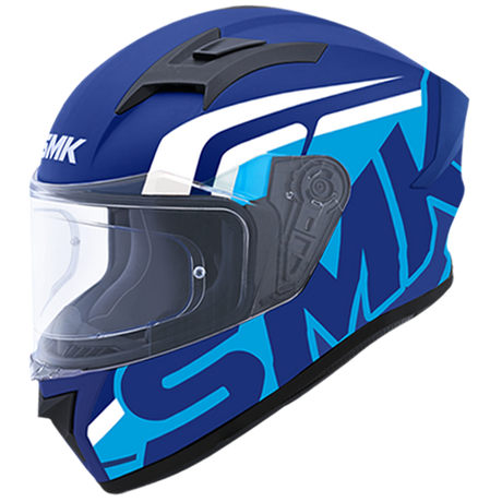 SMK Stellar Stage Matte Blue/Light Blue/White MA551 Helmet - EasyR