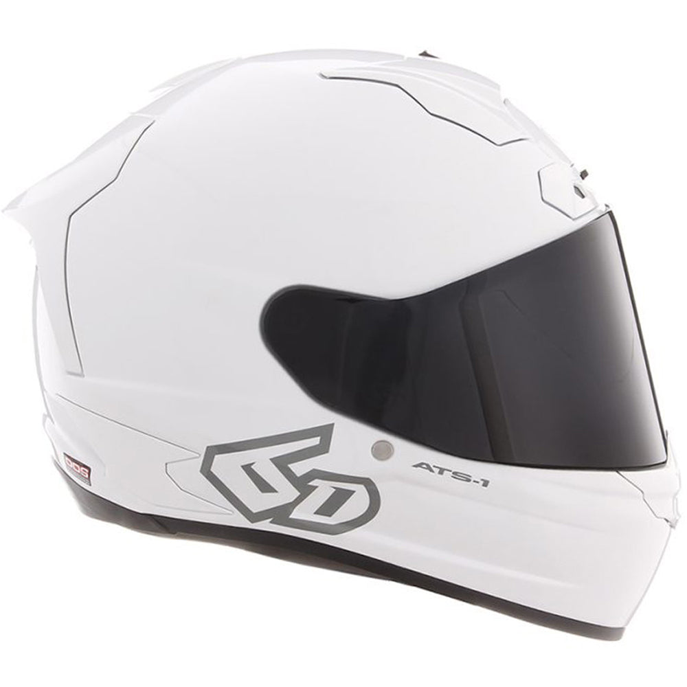 6D ATS-1R Solid Gloss White Helmet