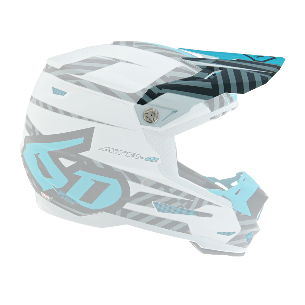 6D Replacement Peak for ATR-2 Helmet Havoc Cyan/White