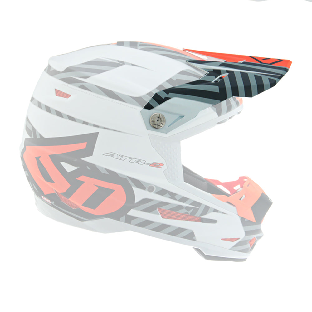 6D Replacement Peak for ATR-2 Helmet Havoc Orange/White