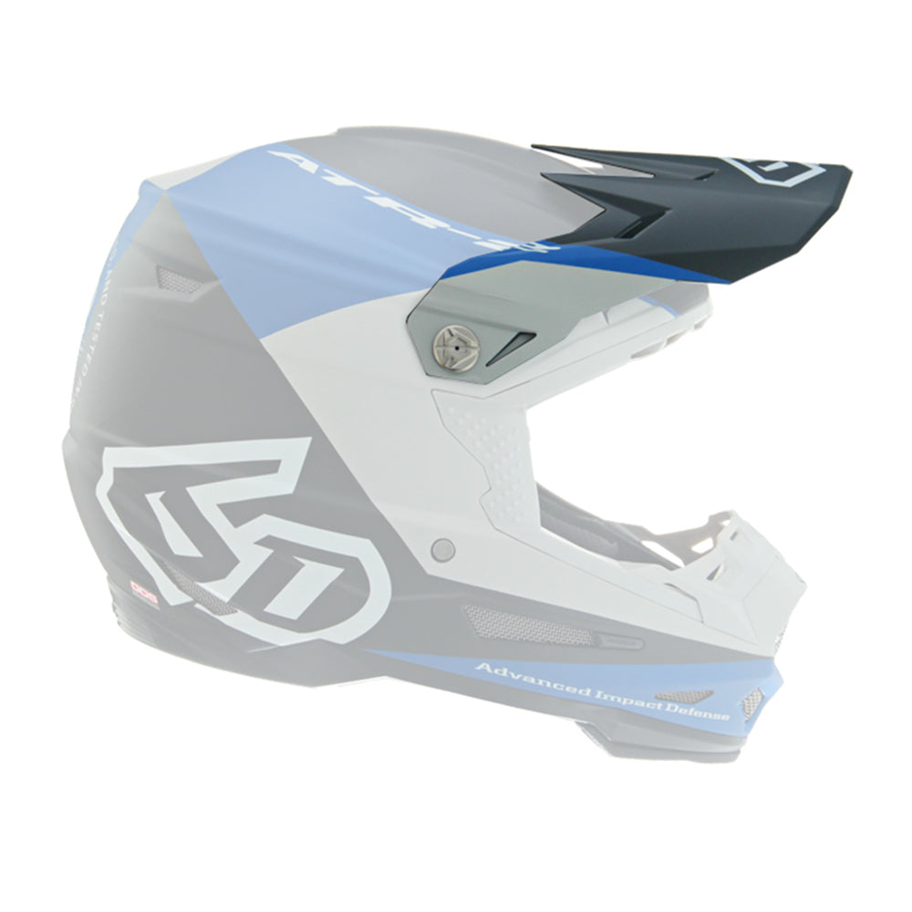 6D Replacement Peak for ATR-2 Helmet Quadrant Blue/Grey/Black