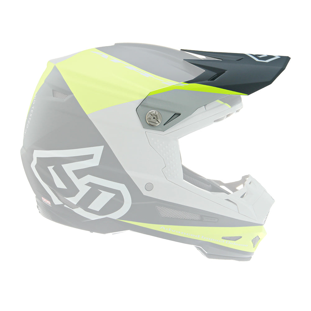 6D Replacement Peak for ATR-2 Helmet Quadrant Neon Yellow/Grey/Black