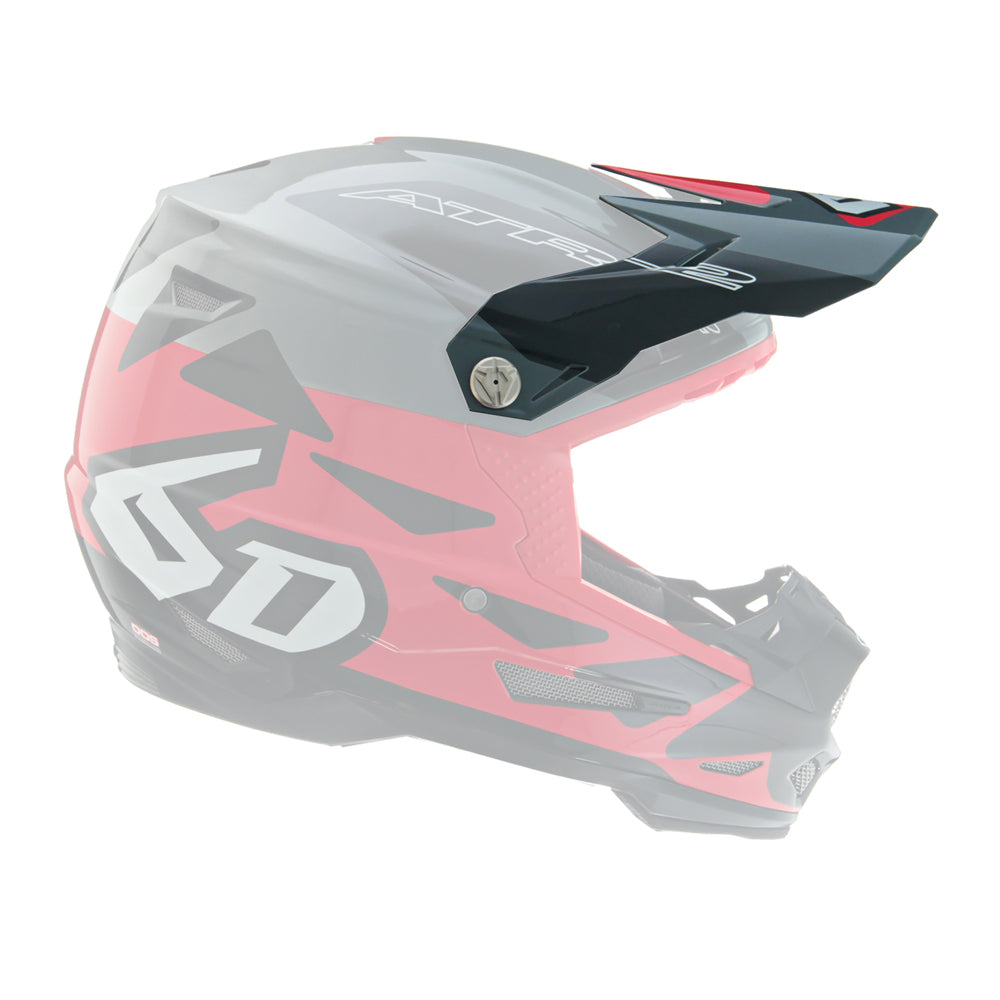 6D Replacement Peak for ATR-2 Helmet Merge Red/Grey/Black