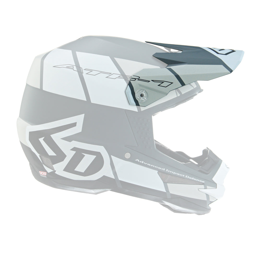 6D Replacement Peak for ATR-1 Helmet Shear White/Grey/Black