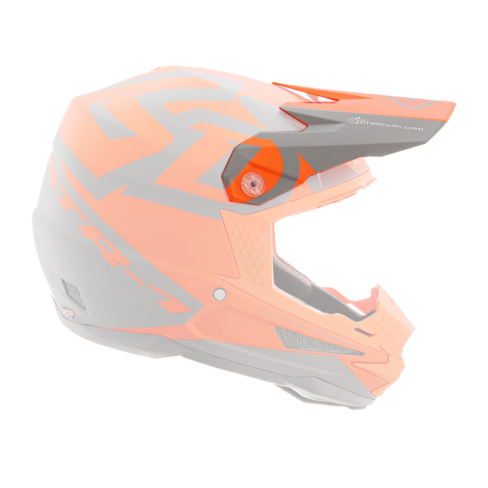 6D Replacement Peak for ATR-1 Helmet Switch Orange/Grey