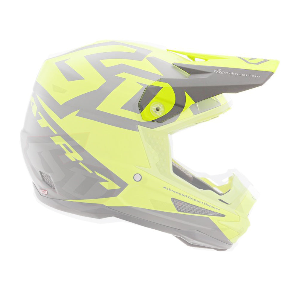 6D Replacement Peak for ATR-1 Helmet Switch Yellow/Grey