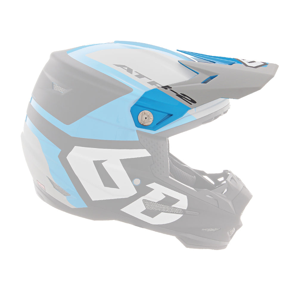 6D Replacement Peak for ATR-2 Helmet Helo Blue/Grey