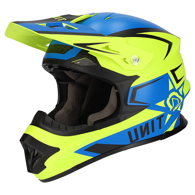 M2R EXO Unit Protech PC-2F Matte Blue/Hi-Vis Yellow Helmet