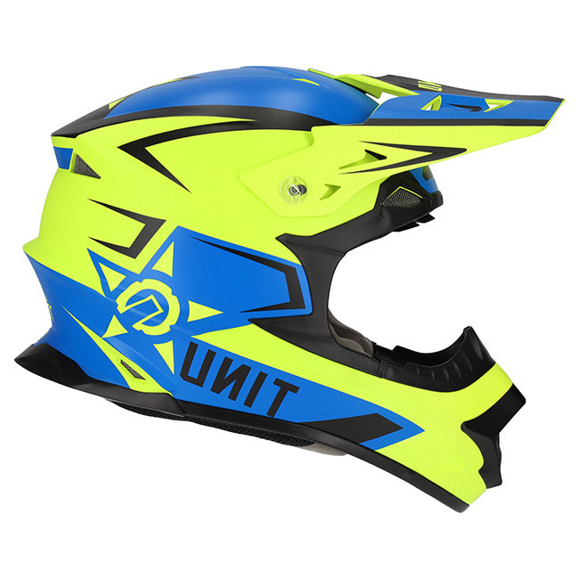 M2R EXO Unit Protech PC-2F Matte Blue/Hi-Vis Yellow Helmet