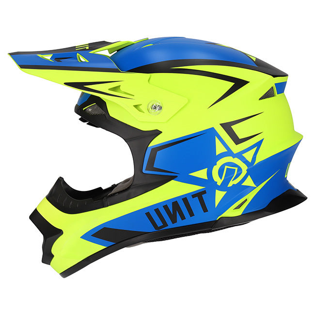 M2R EXO Unit Protech PC-2F Matte Blue/Hi-Vis Yellow Helmet