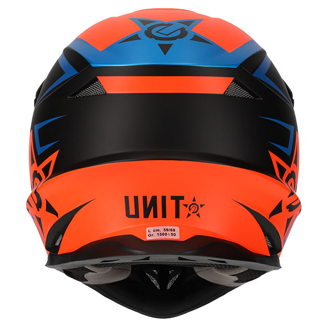 M2R EXO Unit Protech PC-8F Matte Hi-Vis Orange/Blue Helmet