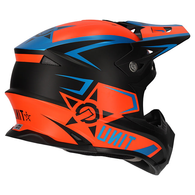 M2R EXO Unit Protech PC-8F Matte Hi-Vis Orange/Blue Helmet