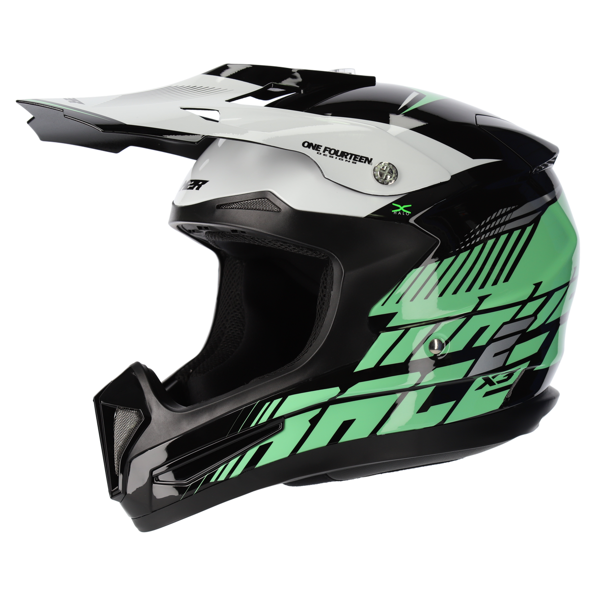 M2R X3 Origin PC-4 Gloss Mint Helmet