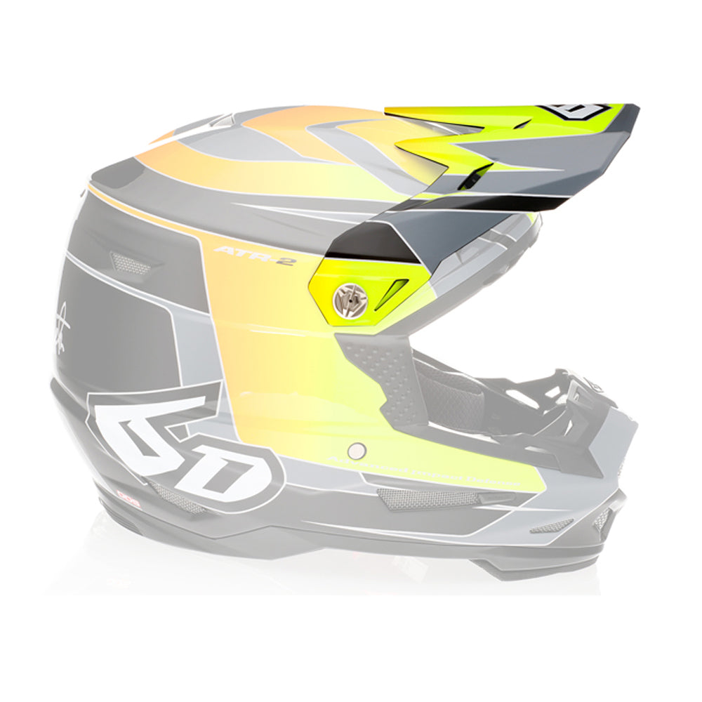 6D Replacement Peak for ATR-2 Helmet Impact Yellow/Orange