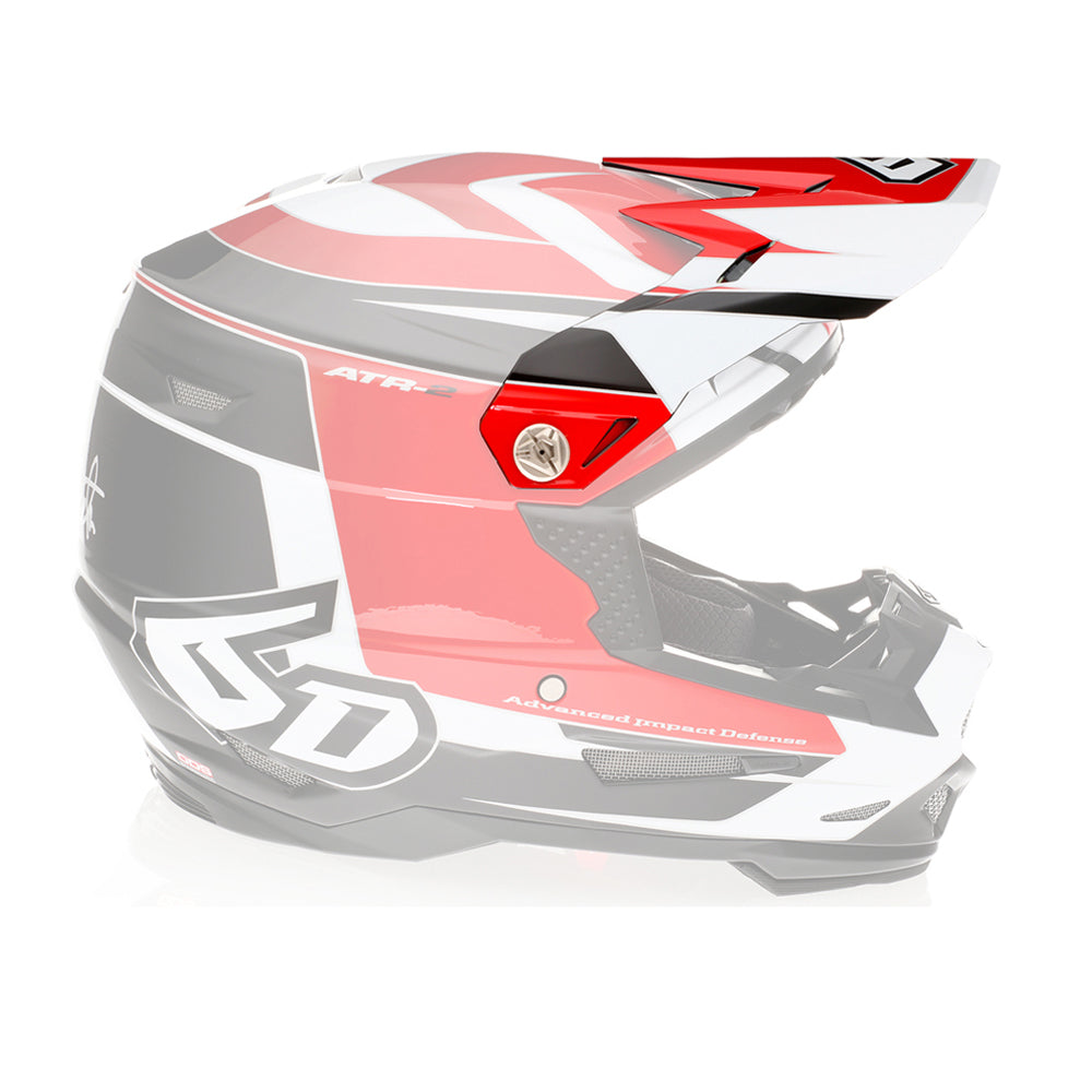 6D Replacement Peak for ATR-2 Helmet Impact Red