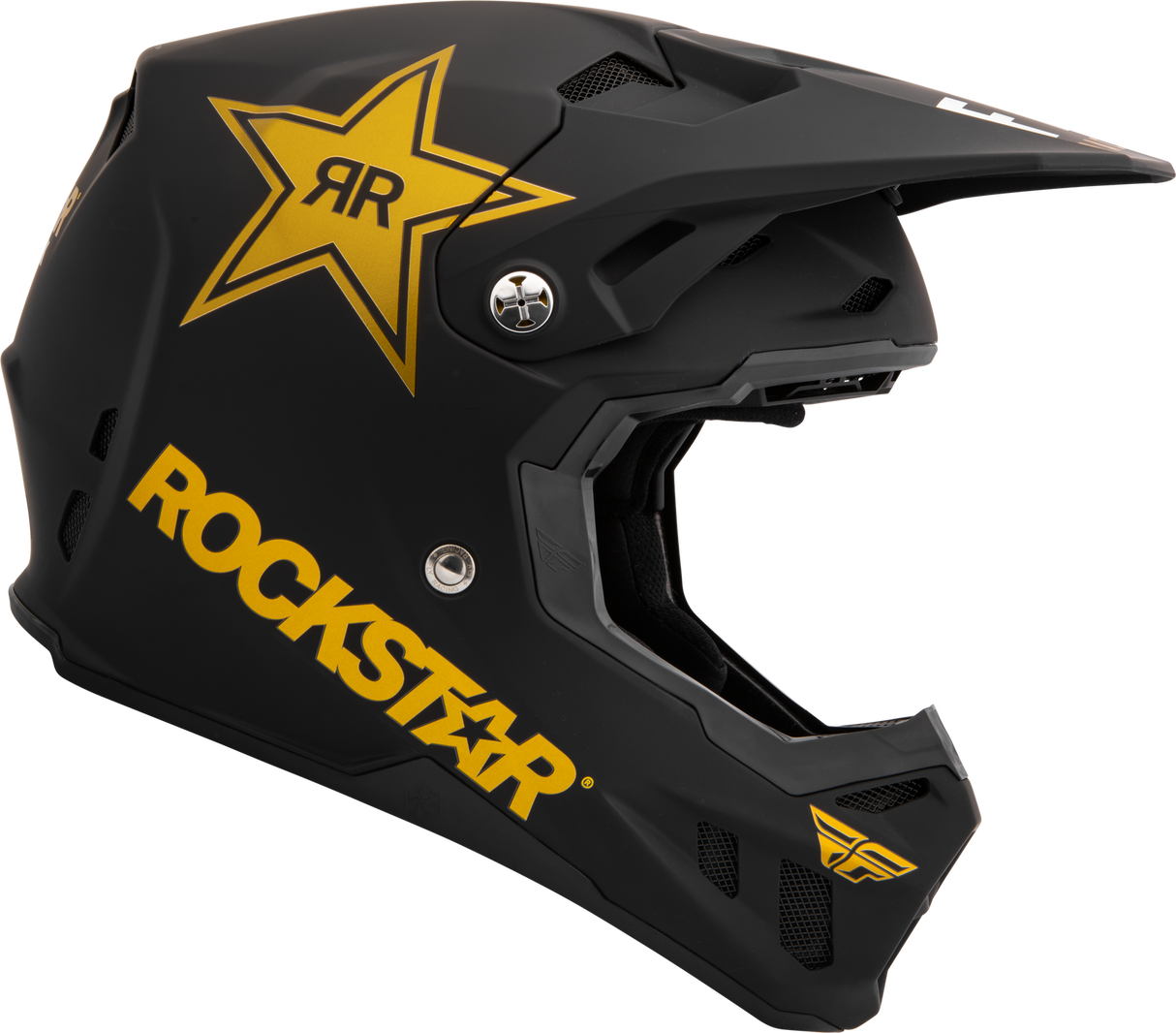 FLY 2023 Formula CC Rockstar Matte Black/Gold Helmet - EasyR