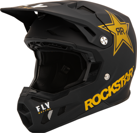 FLY 2023 Formula CC Rockstar Matte Black/Gold Helmet - EasyR