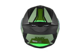 SMK Gullwing Kresto Matte Black/Green MA288 Modular Helmet - EasyR