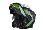 SMK Gullwing Kresto Matte Black/Green MA288 Modular Helmet - EasyR