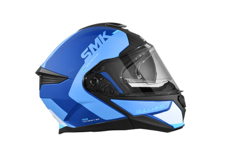 SMK Gullwing Kresto Matte Blue/White MA551 Modular Helmet - EasyR