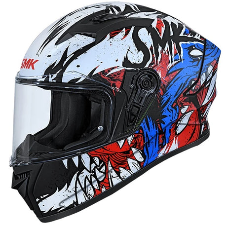 SMK Stellar Werewolf Matte Black/White/Red MA213 Helmet - EasyR