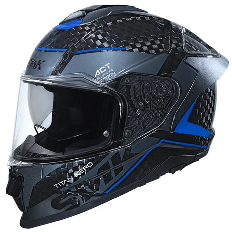 SMK Titan Carbon Nero Black/Blue/Grey GL256 Helmet - EasyR