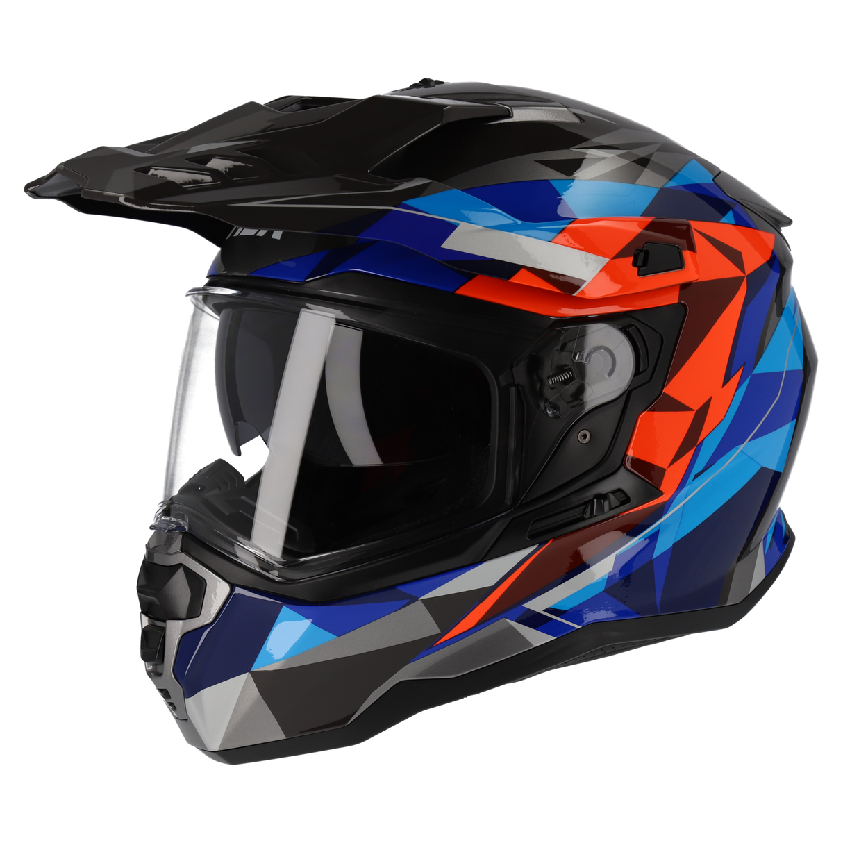 M2R Hybrid Poly PC-1 Gloss Blue/Red/Silver/Black Helmet - EasyR